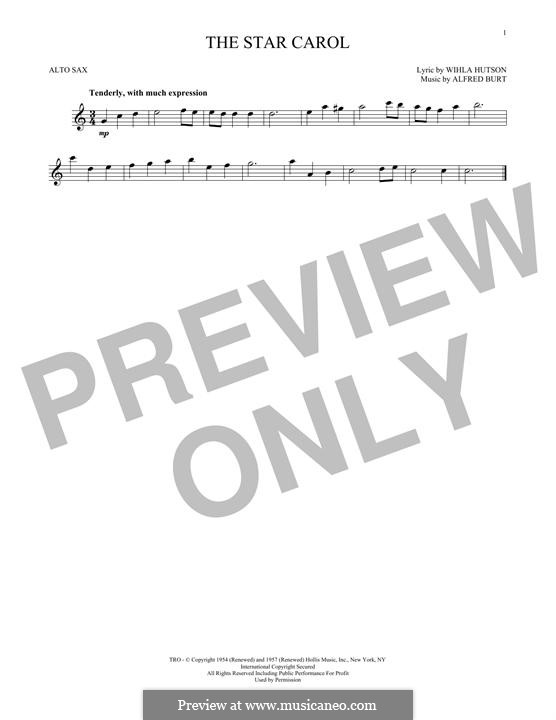 The Star Carol: para Saxofone Alto by Alfred Burt