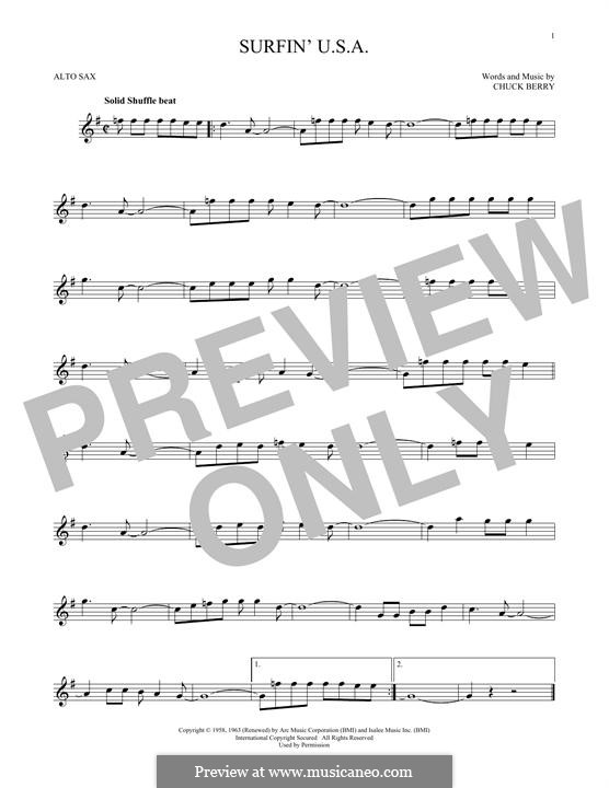 Surfin' U.S.A. (The Beach Boys): para Saxofone Alto by Chuck Berry