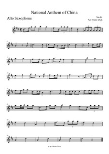 The National Anthem of China: para Saxofone Alto by Er Nie