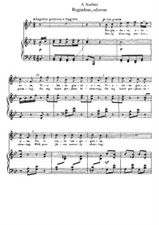 Rugiadose, odorose: Partitura Piano-vocal by Alessandro Scarlatti