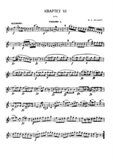 String Quartet No.8 in F Major, K.168: Partes by Wolfgang Amadeus Mozart