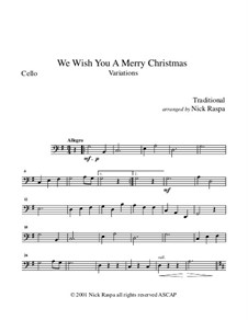 We Wish You a Merry Christmas: For string orchestra – cello part by folklore