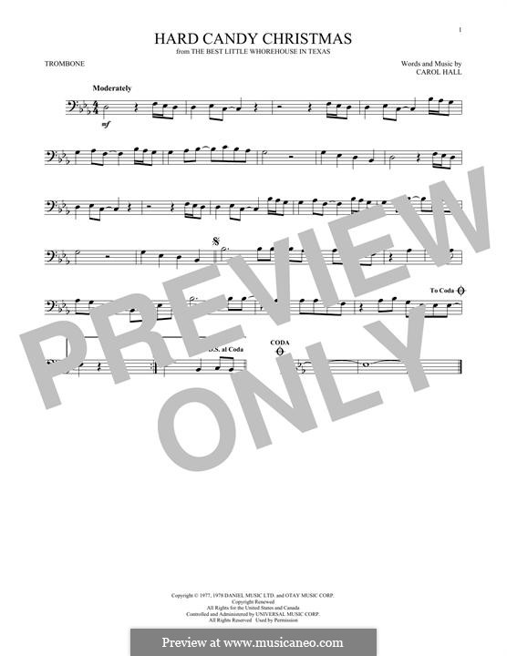 Hard Candy Christmas (Dolly Parton): para trombone by Carol Hall