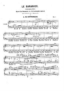 Le bananier (The Banana Tree), Op.5 D.14 : Para Piano by Louis Moreau Gottschalk