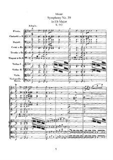 Symphony No.39 in E Flat Major, K.543: Partitura completa by Wolfgang Amadeus Mozart