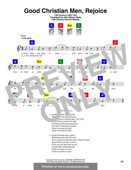 Good Christian Men, Rejoice: Letras e Acordes by folklore