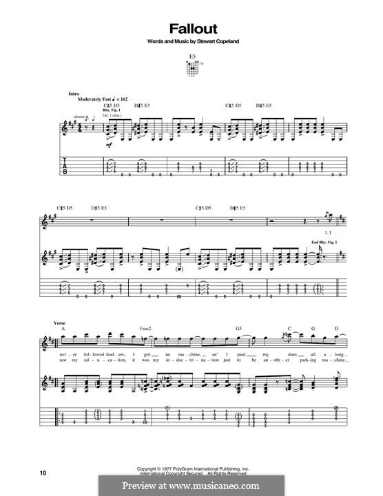 Fall Out (The Police): Para guitarra com guia by Stewart Copeland