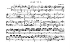 String Quartet No.15 in D Minor, K.421/K.417b: arranjos para piano de quatro mãos by Wolfgang Amadeus Mozart
