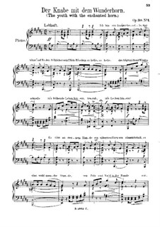 Three Poems, Op.30: No.1 Der Knabe mit dem Wunderhorn (Boy's Magic Horn) by Robert Schumann