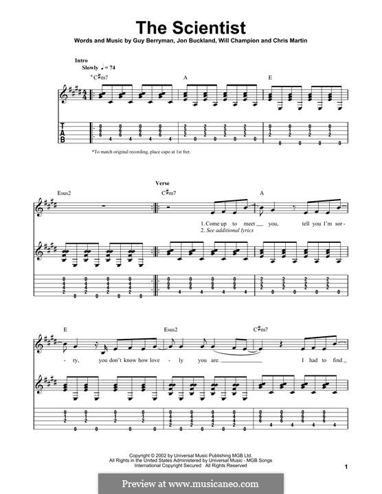 The Scientist (Coldplay): Para guitarra com guia by Chris Martin, Guy Berryman, Jonny Buckland, Will Champion