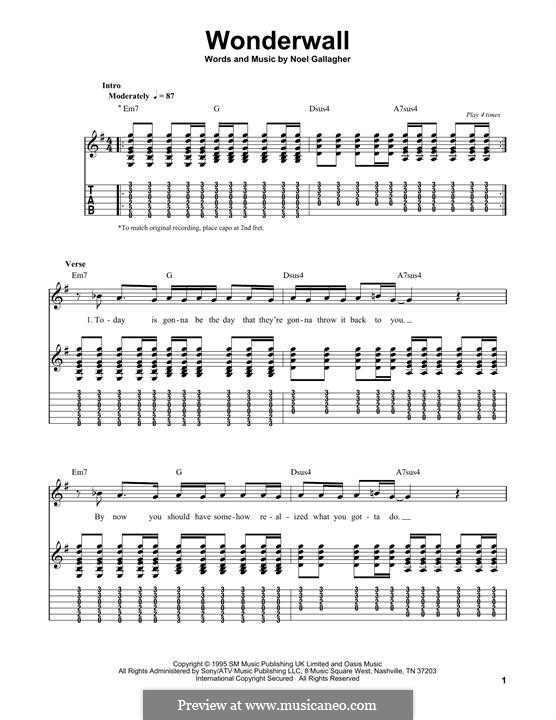 Wonderwall (Oasis): Para guitarra com guia by Noel Gallagher