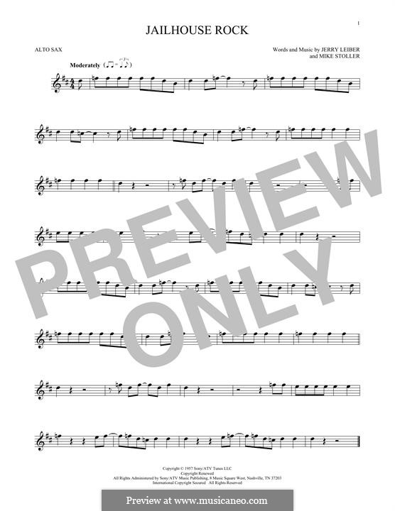 Jailhouse Rock (Elvis Presley): para Saxofone Alto by Jerry Leiber, Mike Stoller