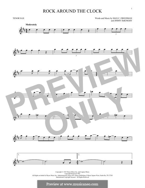 Rock Around the Clock (Bill Haley and His Comets): para saxofone tenor by Jimmy DeKnight, Max C. Freedman
