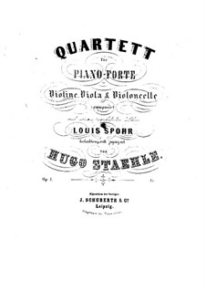 Piano Quartet in A Major, Op.1: Partitura completa by Hugo Staehle