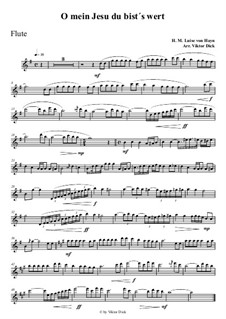 O mein Jesu du bist's wert: para flauta by Henriette Maria Luise von Hayn