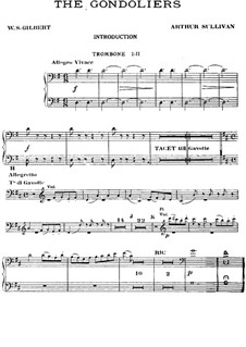 The Gondoliers: Trombones I-II part by Arthur Seymour Sullivan