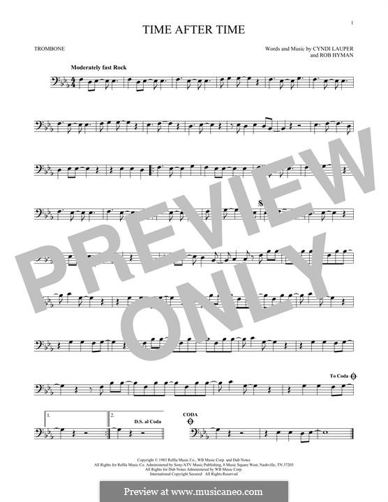 Time after Time: para trombone by Cyndi Lauper, Robert Hyman