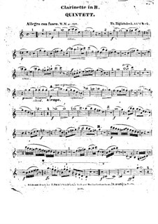 Quintet for Clarinet and Strings in B Flat Major, Op.44: parte clarinete by Thomas Täglichsbeck