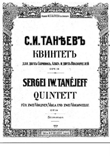 String Quintet No.1 in G Major, Op.14: violino parte I by Sergei Taneyev