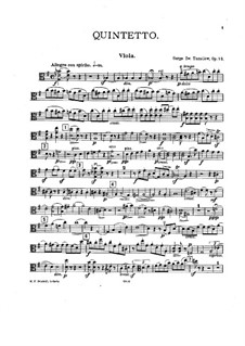 String Quintet No.1 in G Major, Op.14: parte viola by Sergei Taneyev