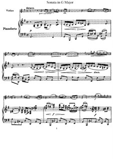 Sonata for Violin and Piano in G Major: partitura, parte solo by Giuseppe Tartini