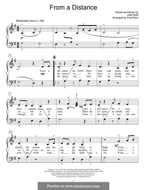 From a Distance: Para Piano by Julie Gold