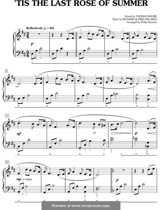 The Last Rose of Summer: Para Piano by folklore