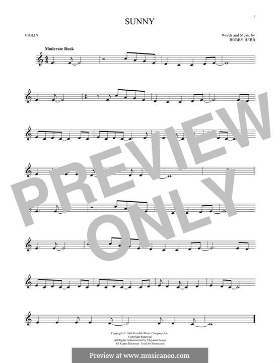 Sunny: para violino by Bobby Hebb