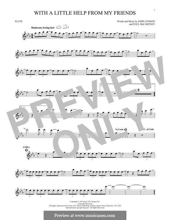With a Little Help from My Friends (The Beatles): para flauta by John Lennon, Paul McCartney