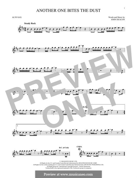 Another One Bites the Dust (Queen): para Saxofone Alto by John Deacon