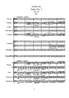 Suite No.1 in D Minor, TH 31 Op.43: No.3 Intermezzo by Pyotr Tchaikovsky