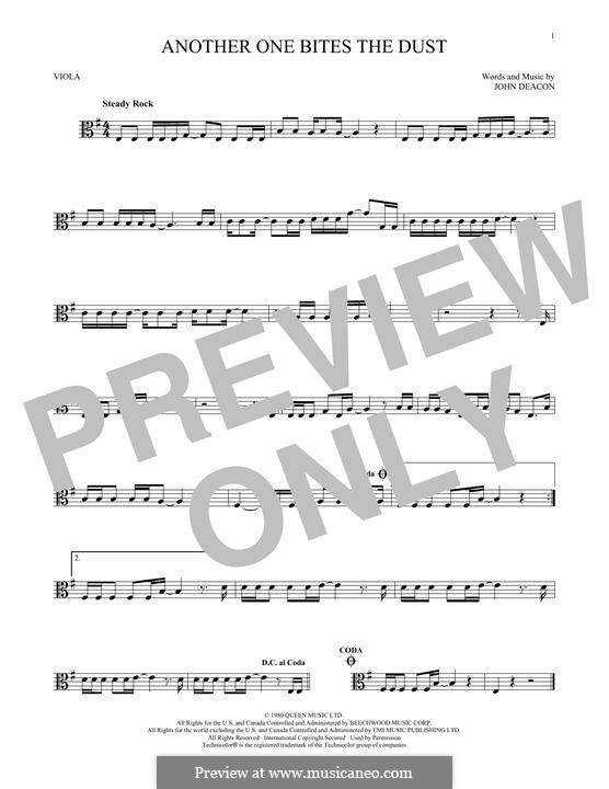 Another One Bites the Dust (Queen): para viola by John Deacon