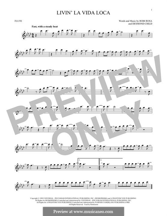Livin' la vida loca (Ricky Martin): para flauta by Desmond Child, Robi Rosa