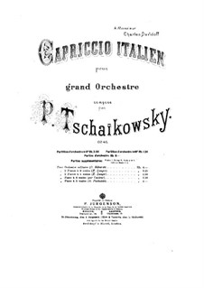 Italian Capriccio, TH 47 Op.45: para dois pianos by Pyotr Tchaikovsky