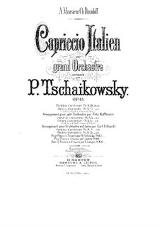 Italian Capriccio, TH 47 Op.45: para piano de quadro mãos by Pyotr Tchaikovsky
