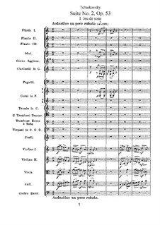 Suite No.2 in C Major, TH 32 Op.53: Partitura completa by Pyotr Tchaikovsky