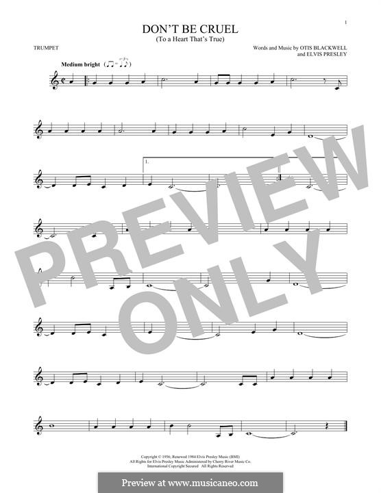 Don't Be Cruel: para trompeta by Elvis Presley, Otis Blackwell