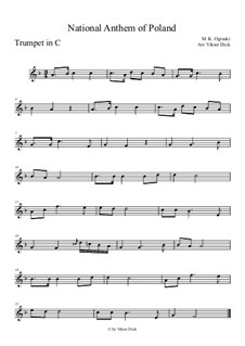 National Anthem of Poland (Mazurek Dabrowskiego): For trumpet in C by Michal Kleofas Oginski