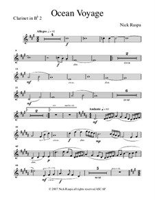 Ocean Voyage: Clarinet 2 part by Nick Raspa