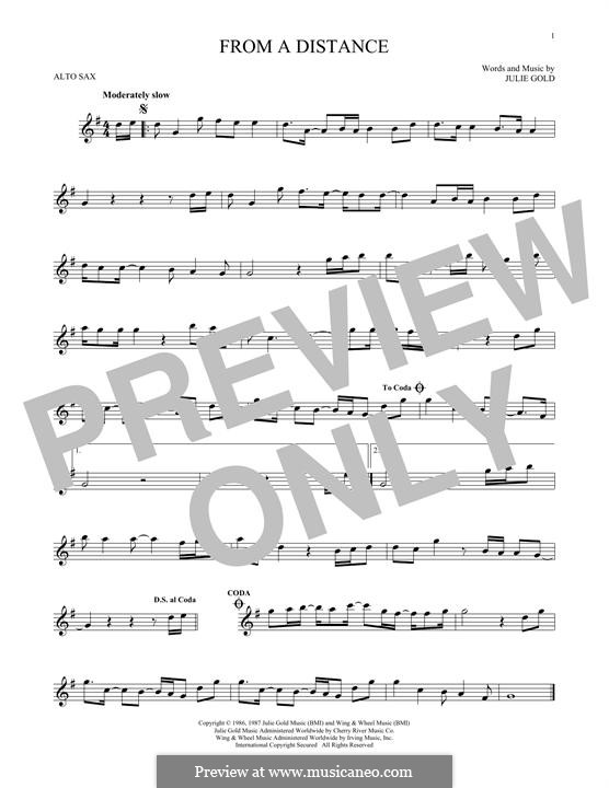 From a Distance: para Saxofone Alto by Julie Gold