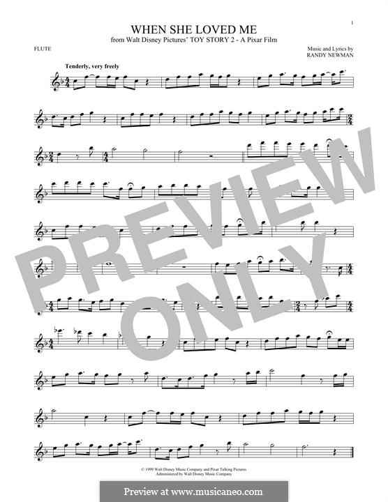 When She Loved Me (from Toy Story 2): para flauta by Randy Newman