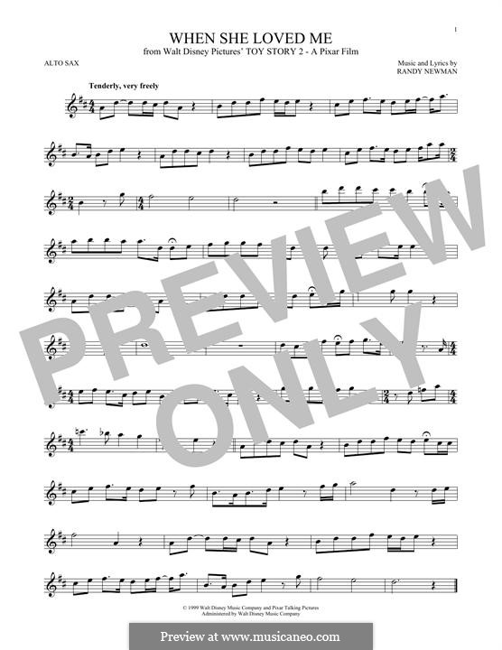 When She Loved Me (from Toy Story 2): para Saxofone Alto by Randy Newman