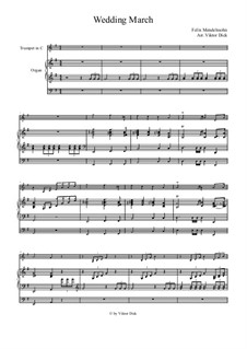 Wedding March: Para trompete em C e órgão by Felix Mendelssohn-Bartholdy