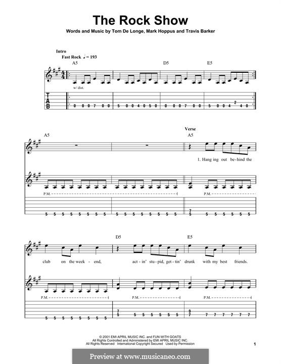 The Rock Show (Blink-182): Para guitarra com guia by Mark Hoppus, Tom DeLonge, Travis Barker