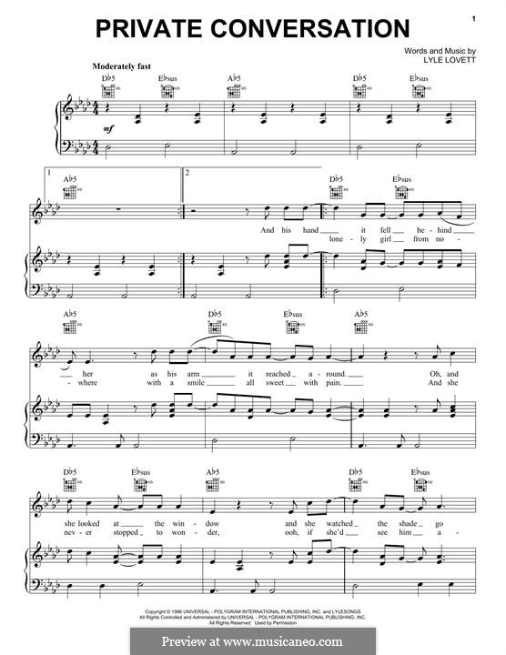 Private Conversation: Para vocais e piano (ou Guitarra) by Lyle Lovett