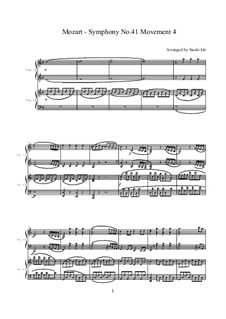 Symphony No.41 in C Major 'Jupiter', K.551: Movement IV, for two pianos four hands by Wolfgang Amadeus Mozart