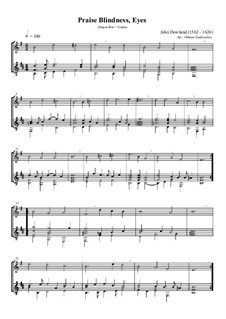 Praise Blindness, Eyes: For alto flute and guitar by John Dowland