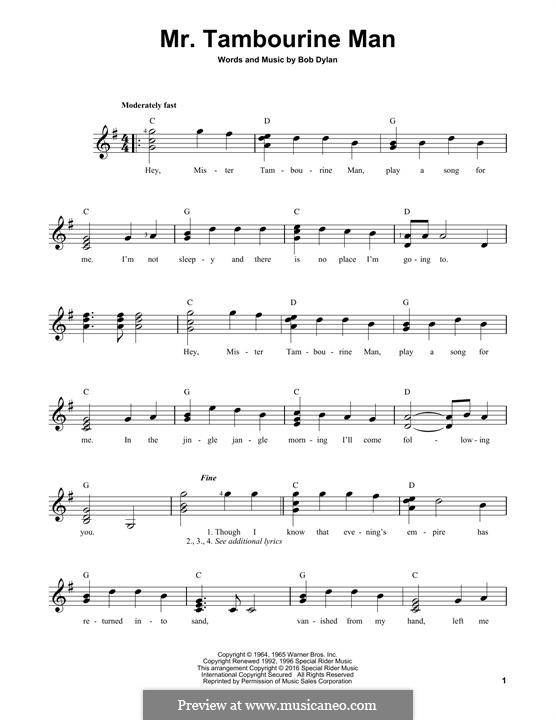 Mr. Tambourine Man: Para guitarra com guia by Bob Dylan