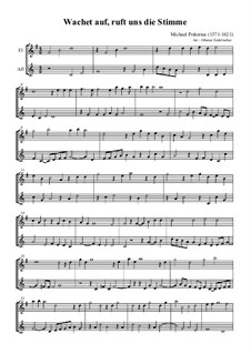 Wachet auf, ruft uns die Stimme: Für Zwei Flöten by Michael Praetorius
