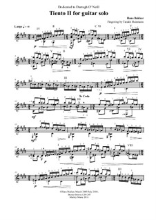 Tiento II for guitar solo: Tiento II for guitar solo by Hans Bakker